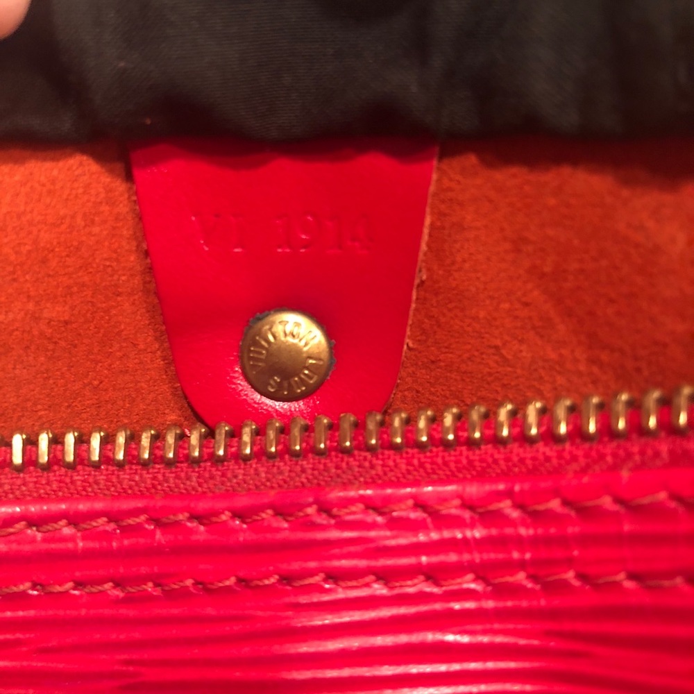 Red Louis Vuitton Speedy 25 Epi Handbag Purse Tote - Picture 3 of 8